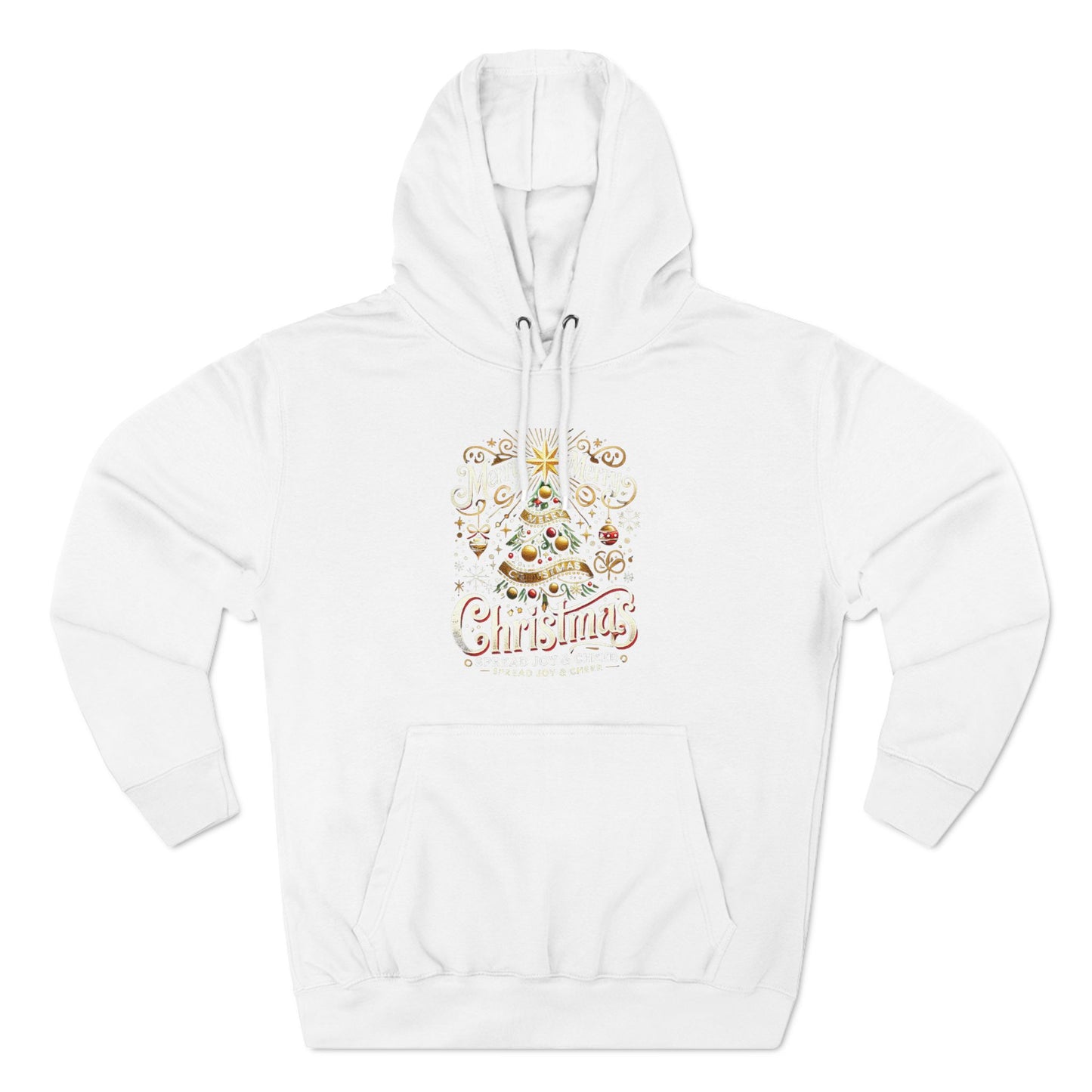 Festive Christmas Hoodie - Cozy Three-Panel Fleece for Holiday Cheer