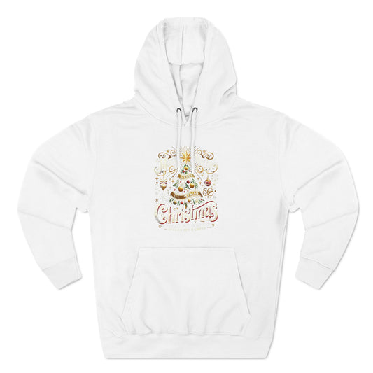 Festive Christmas Hoodie - Cozy Three-Panel Fleece for Holiday Cheer